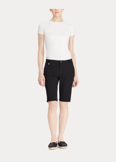 Pantalones Cortos Ralph Lauren Mujer Negros - Bi-Stretch Twill - WSMAU8275